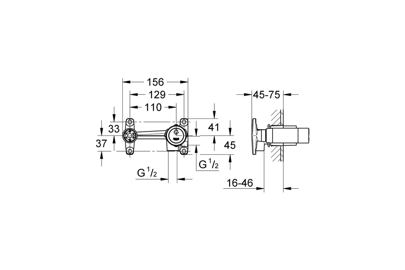 Встраиваемая часть однорычажного смесителя для раковины GROHE на 2 отверстия (32635000)