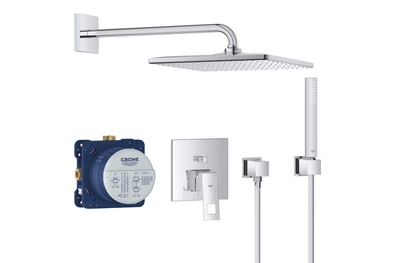 Душевая система GROHE Eurocube со смесителем для ванны, хром (25238000)