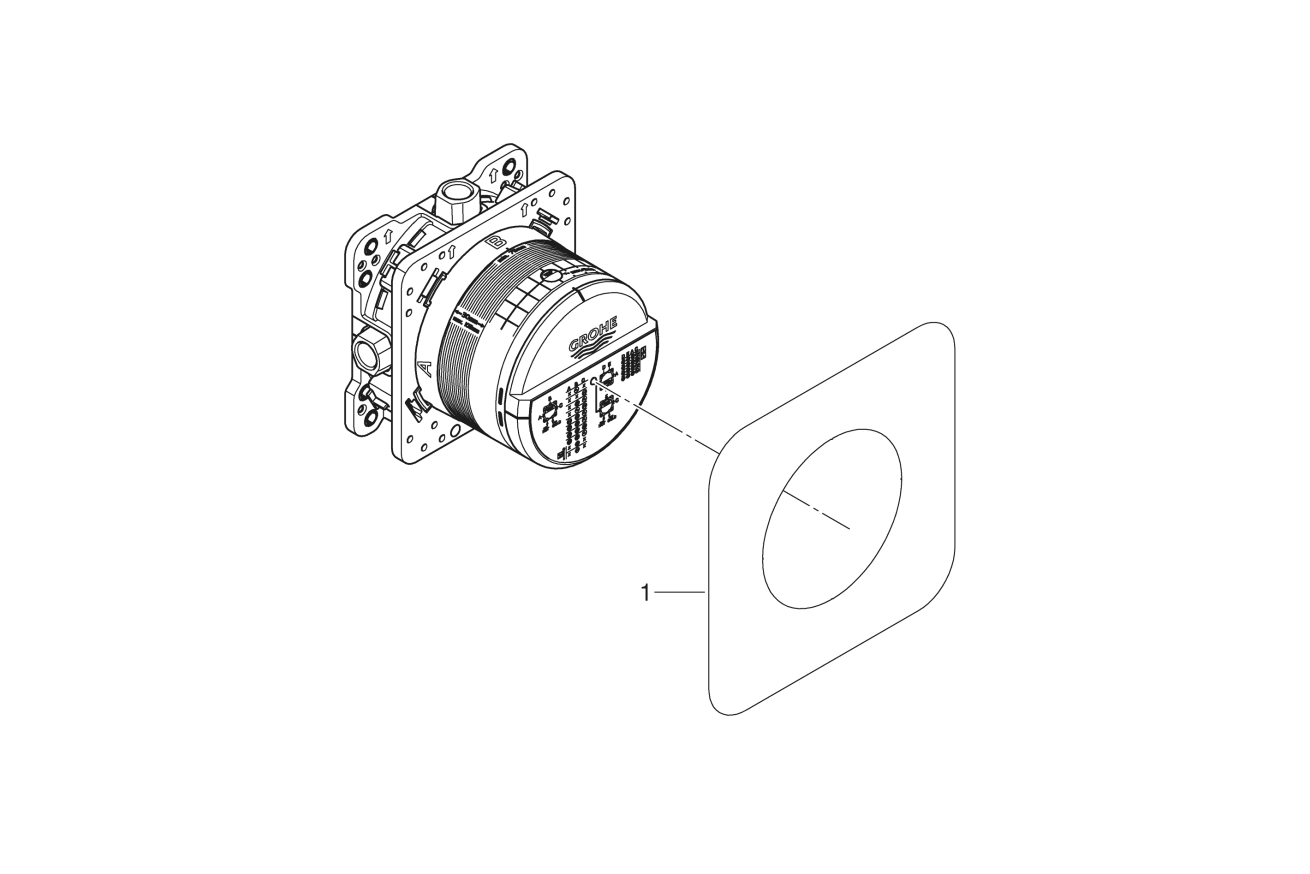 Душевая система GROHE Eurocube со смесителем для ванны, хром (25238000)