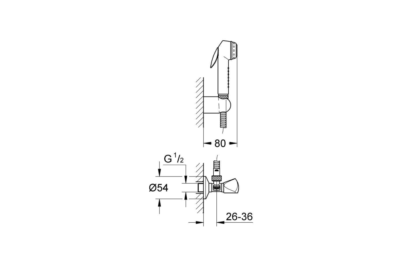 Набор для гигиенического душа GROHE Tempesta-F Trigger Spray 30, 1250 мм, хром (27813000)