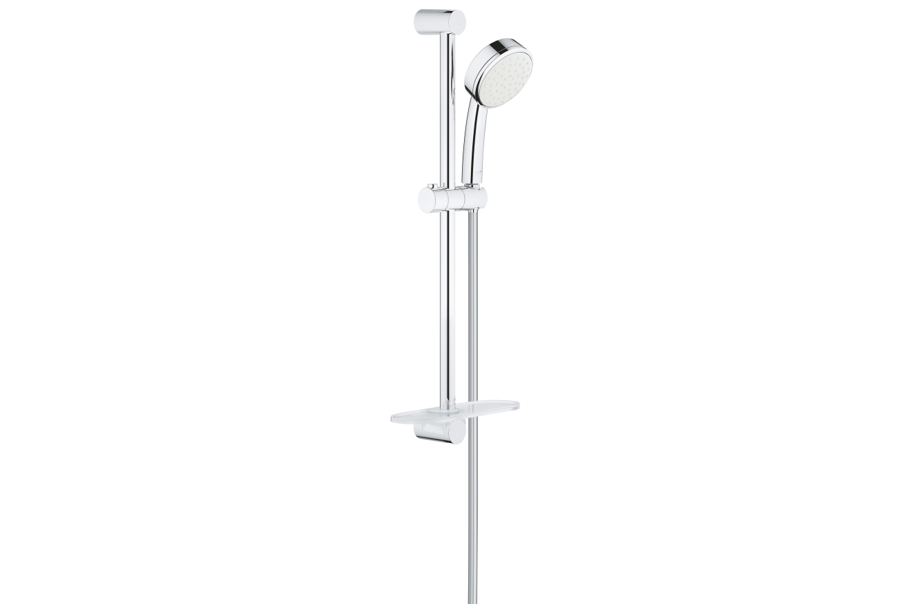 Душевой гарнитур GROHE Tempesta Cosmopolitan 100 с мыльницей, 1 режим струи, душевая штанга 600 мм, 7 л/мин, хром (26083002)