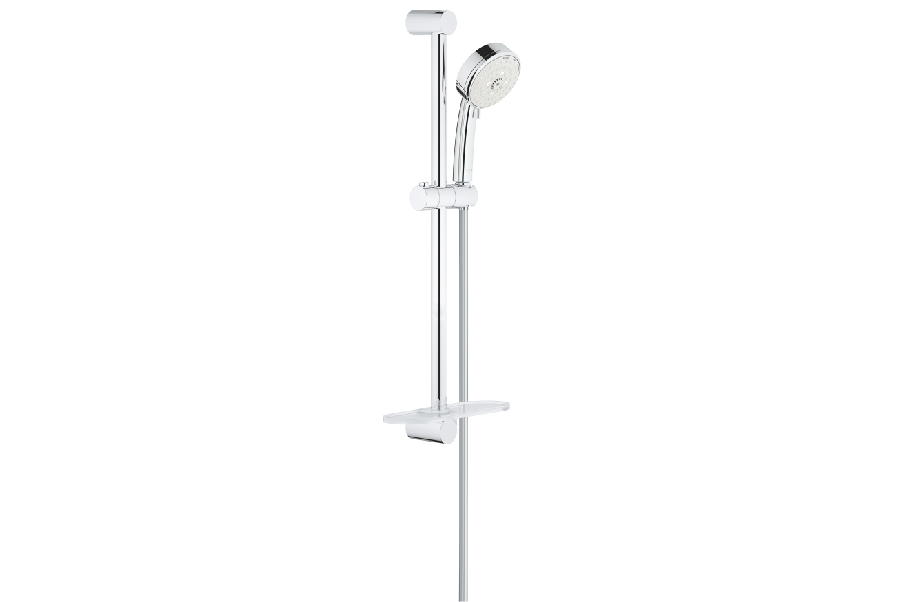 Душевой гарнитур GROHE Tempesta Cosmopolitan 100 с мыльницей, 3 режима струи, душевая штанга 600 мм, 9,5 л/мин, хром (27576002)