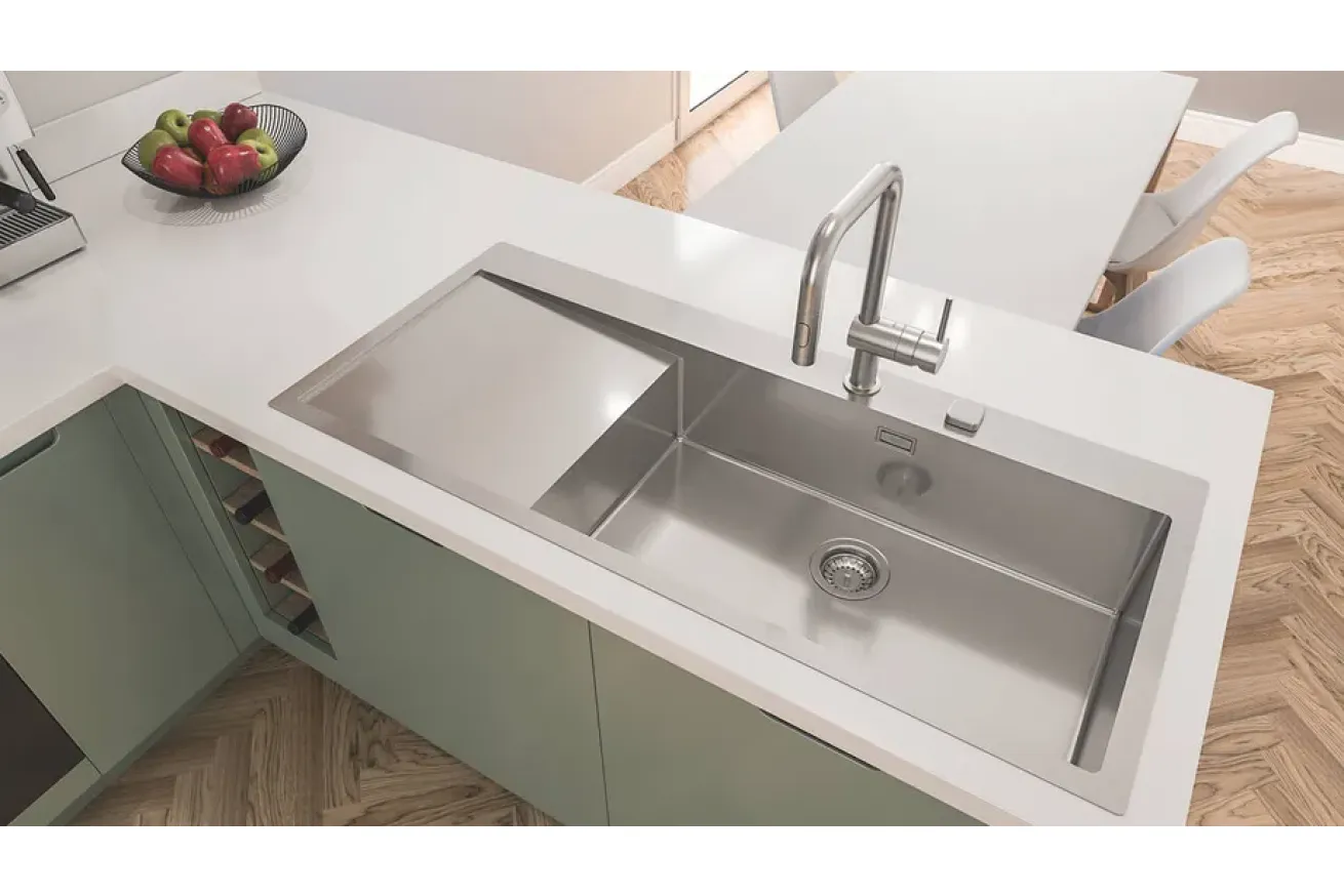 Мойка GROHE K1000 80-S 116/52 1.0 с корзинчатым вентилем, нержавеющая сталь (31582SD1)