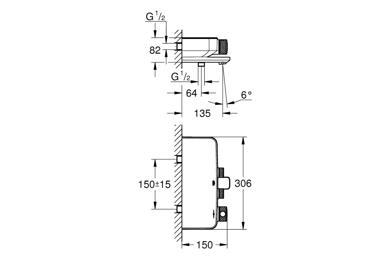 Термостат для ванны GROHE Grohtherm SmartControl, хром (34718000)