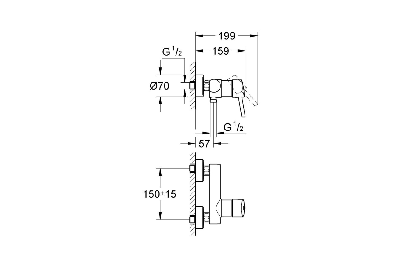 Смеситель для душа GROHE Concetto, хром (32210001)