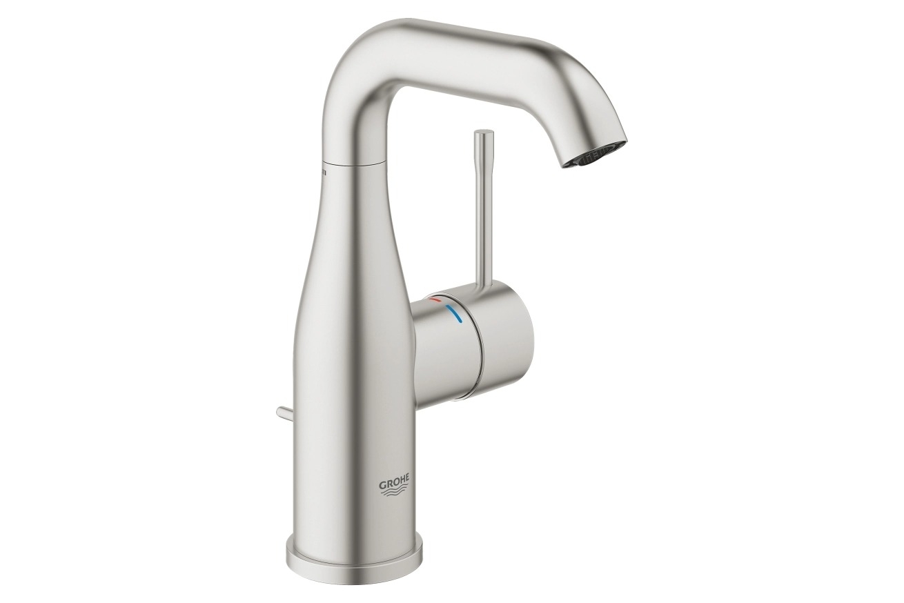 Смеситель для раковины GROHE Essence с донным клапаном, суперсталь (23462DC1)