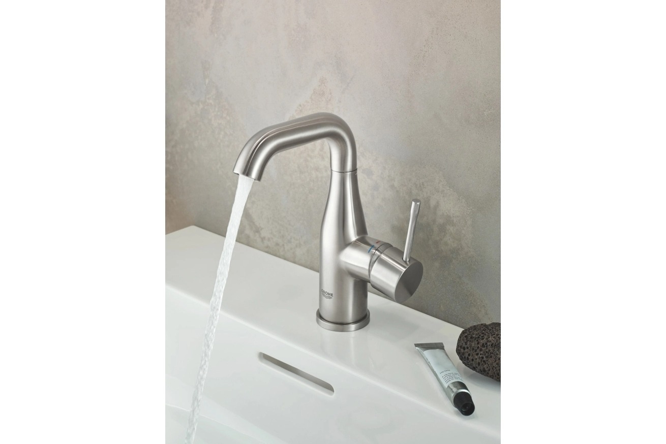 Смеситель для раковины GROHE Essence с донным клапаном, суперсталь (23462DC1)