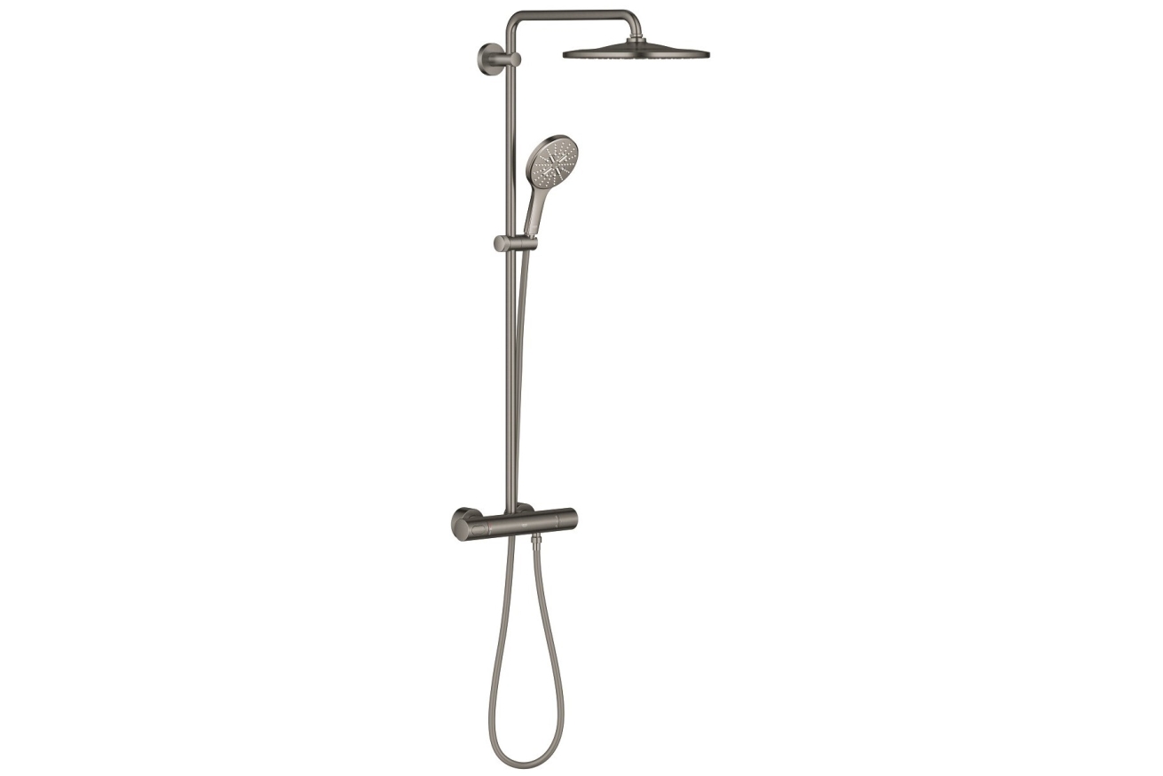 Душевая система GROHE Rainshower SmartActive 310 с термостатом для душа, темный графит матовый (26836AL0)