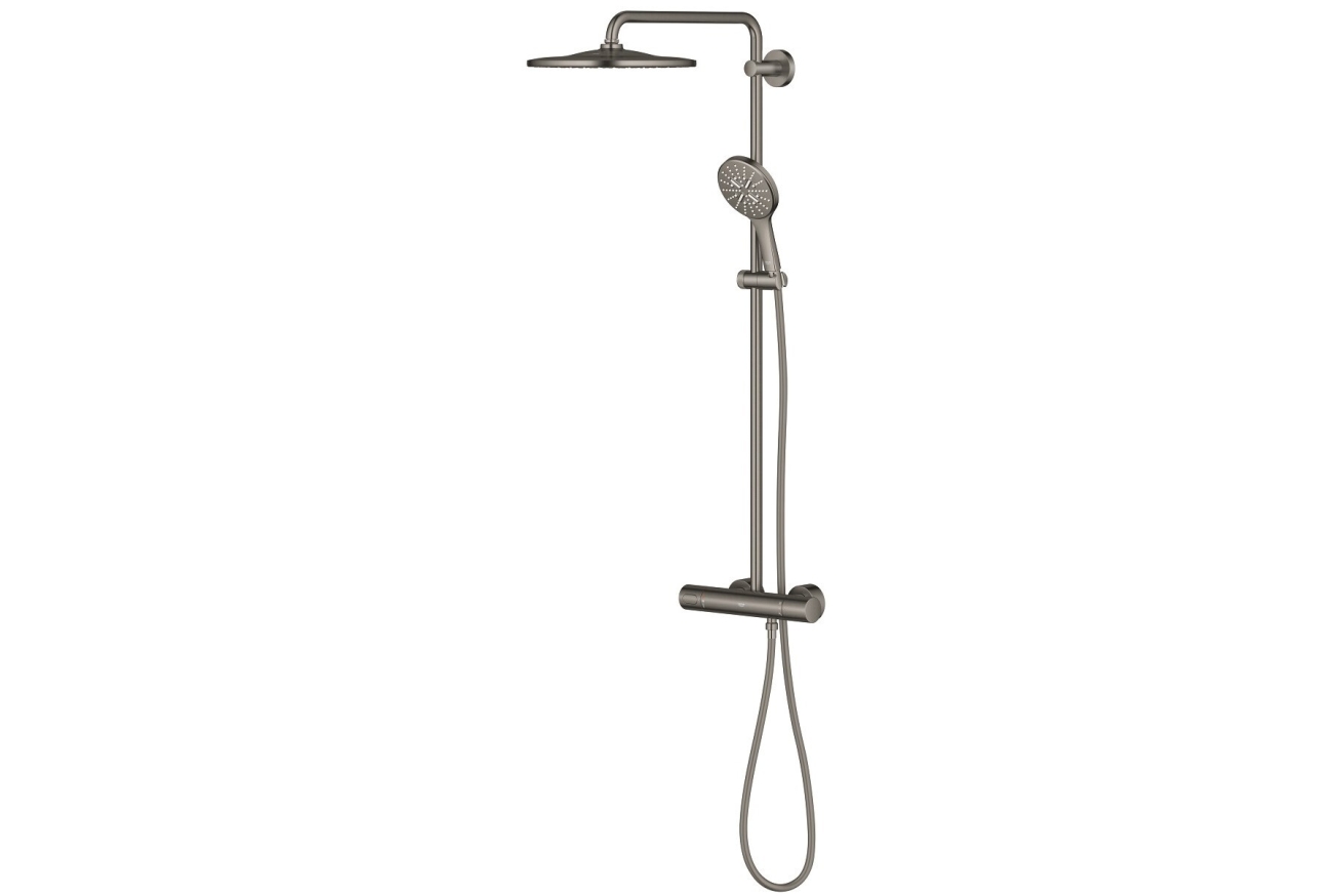 Душевая система GROHE Rainshower SmartActive 310 с термостатом для душа, темный графит матовый (26836AL0)