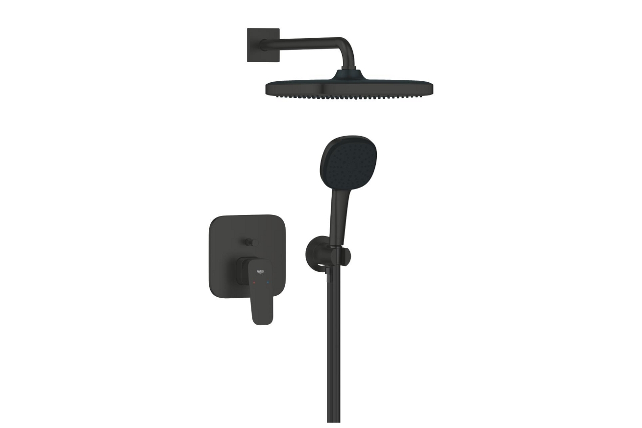 Душевая система GROHE Cubeo со смесителем для душа, черный матовый (1053362430)