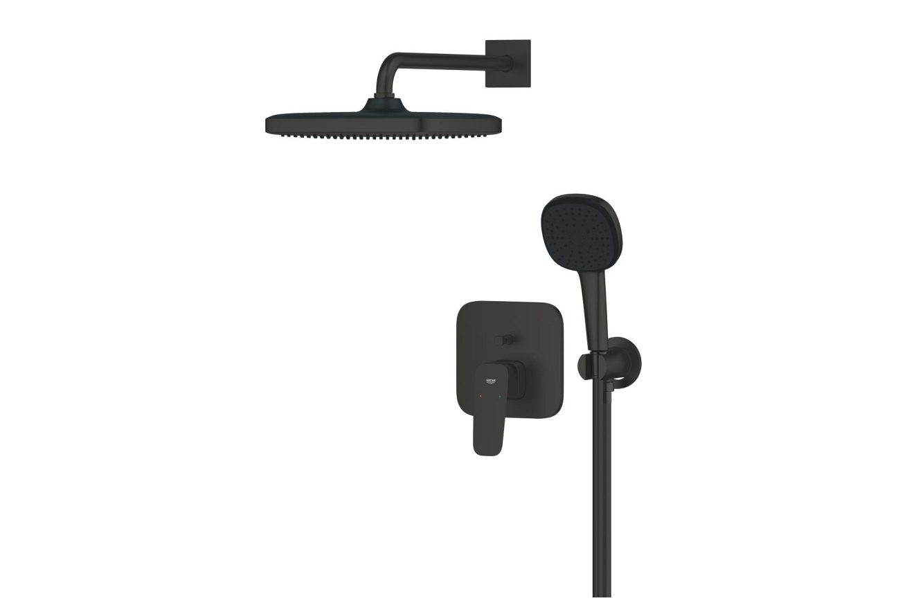 Душевая система GROHE Cubeo со смесителем для душа, черный матовый (1053362430)