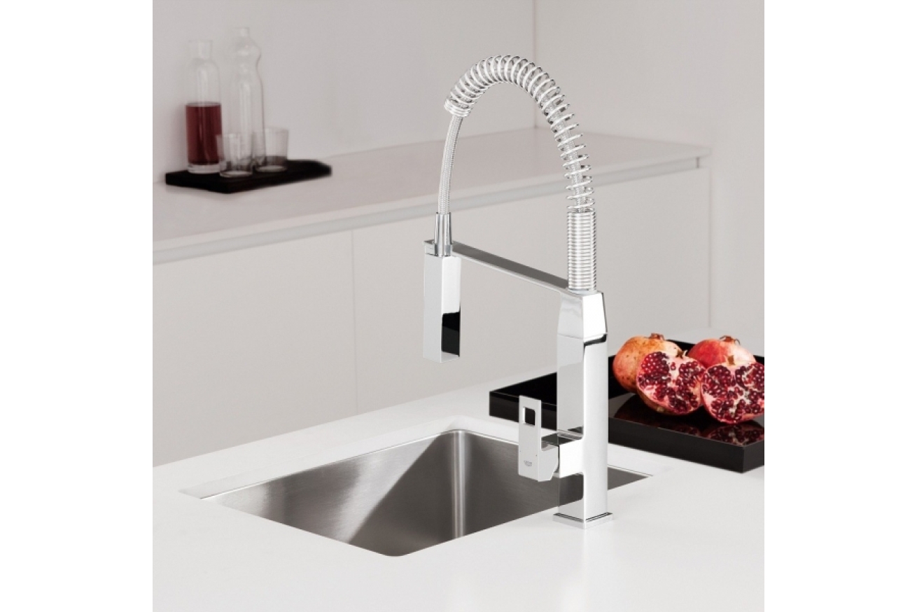 Смеситель для кухни GROHE Eurocube, суперсталь (31395DC0)