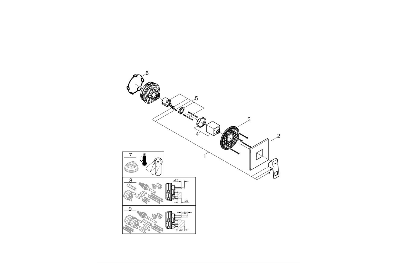 Внешняя часть смесителя для душа GROHE Eurocube, хром (24061000)