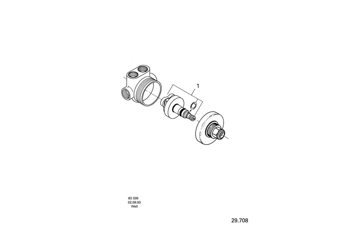 Встраиваемая часть переключателя потоков GROHE на 3 положения (29708000)