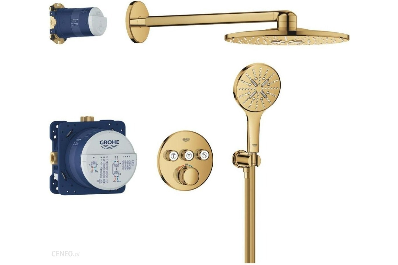 Душевая система GROHE Grohtherm SmartControl с термостатом для душа, холодный рассвет глянец (34863GL0)