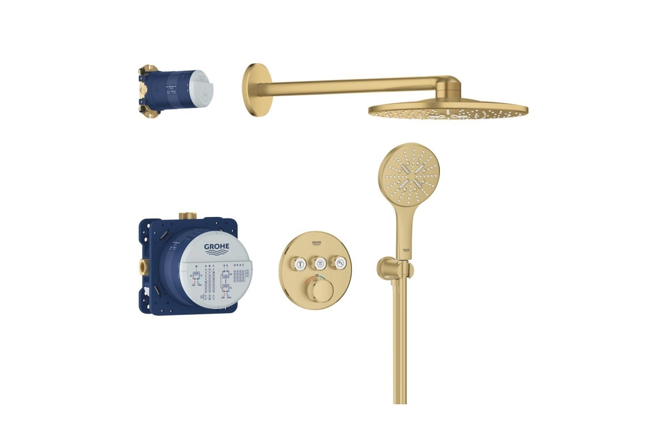 Душевая система GROHE Grohtherm SmartControl с термостатом для душа, холодный рассвет матовый (34863GN0)