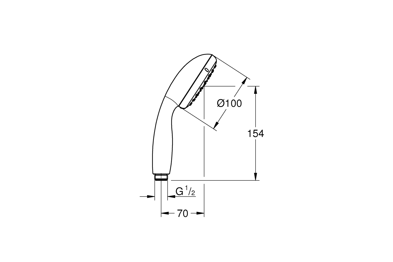 Ручной душ GROHE Tempesta 100, 1 режим, хром/белый (27923001)
