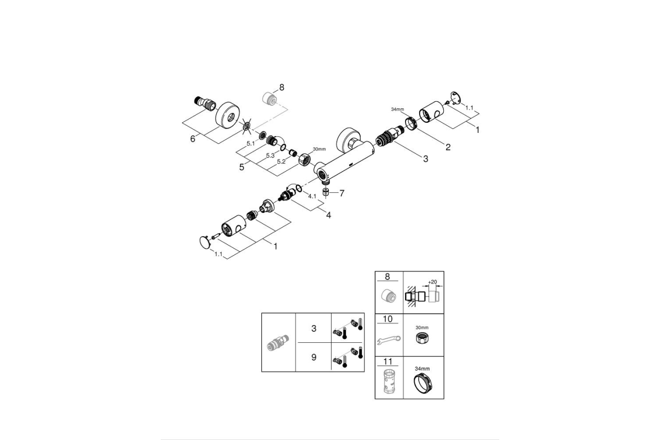 Термостат для душа GROHE Grohtherm 800 Cosmopolitan, хром (34765000)