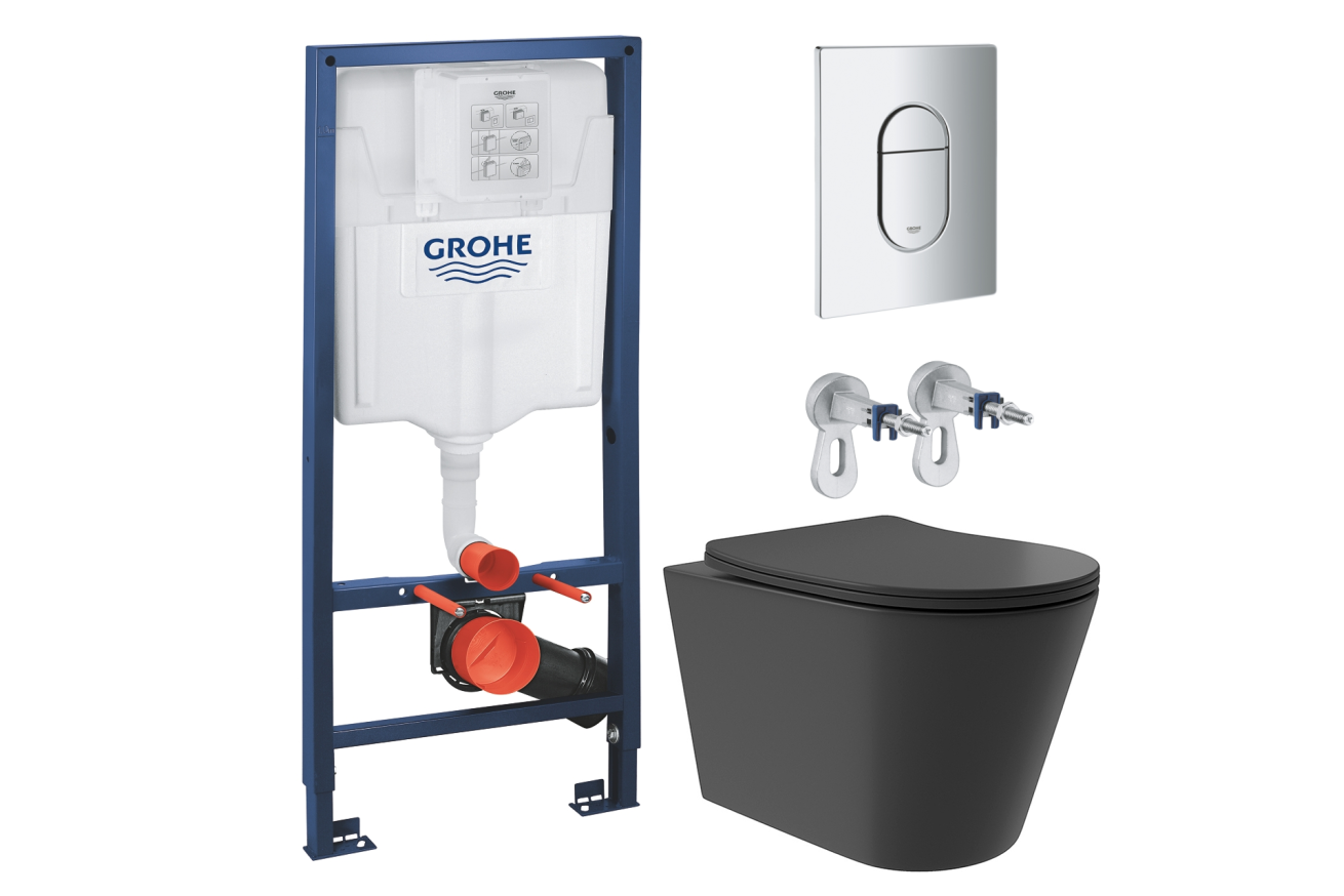 Комплект инсталляции GROHE Rapid SL NW0145/S с унитазом Aqueduto CONE Plus CONT0240 и сиденьем с микролифтом (NW0213)