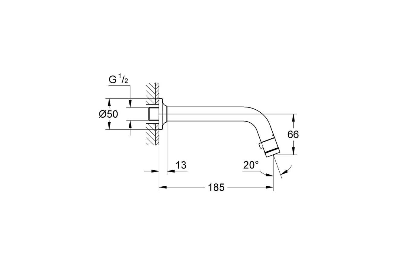 Кран для раковины GROHE Universal, без функции смешивания, хром (20203000)