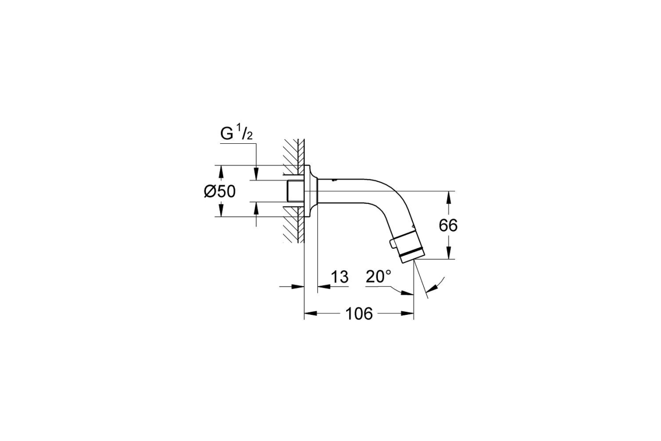 Кран для раковины GROHE Universal, без функции смешивания, хром (20205000)