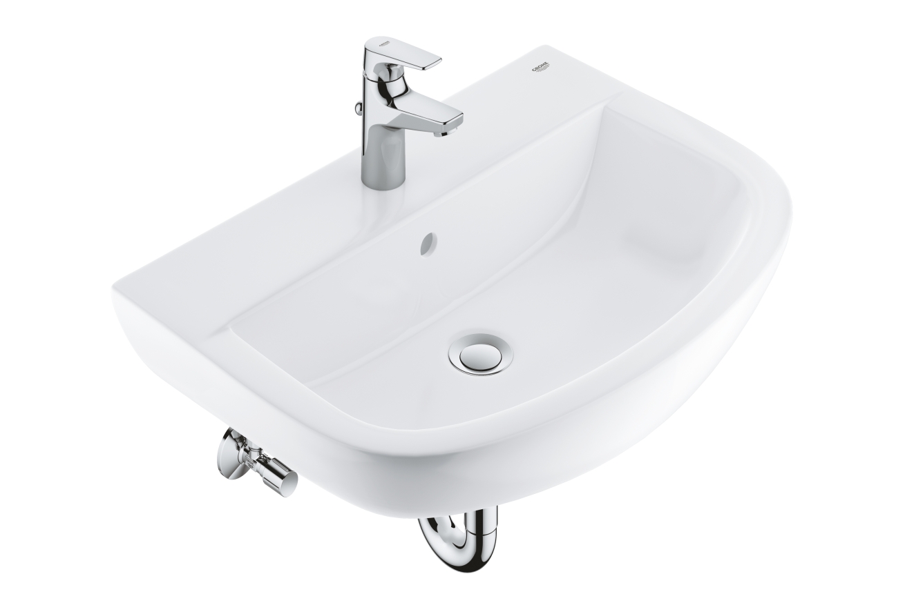 Набор для ванной: раковина, смеситель StartFlow и сифон, GROHE Bau Ceramic (39472000)