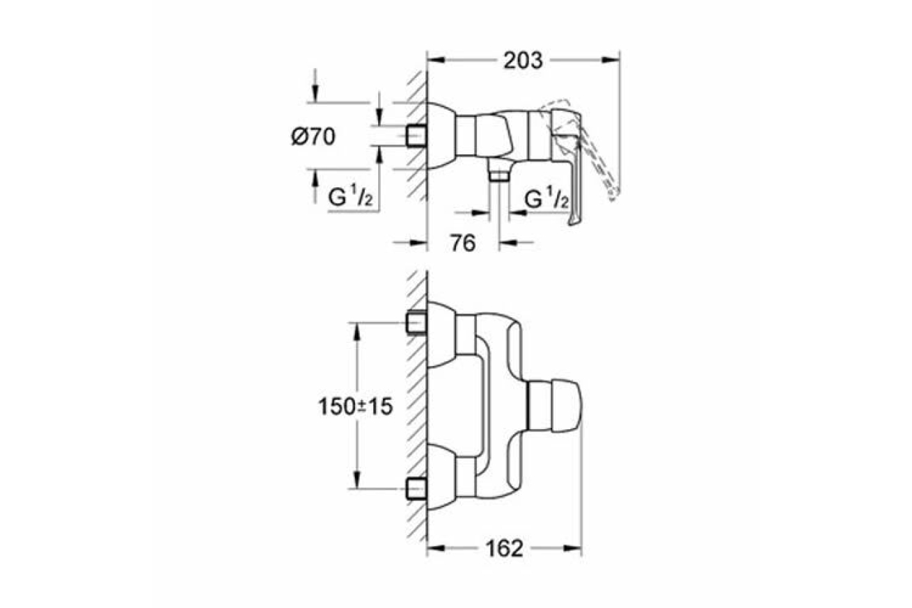 Смеситель для душа GROHE Eurowing, хром (33679000)