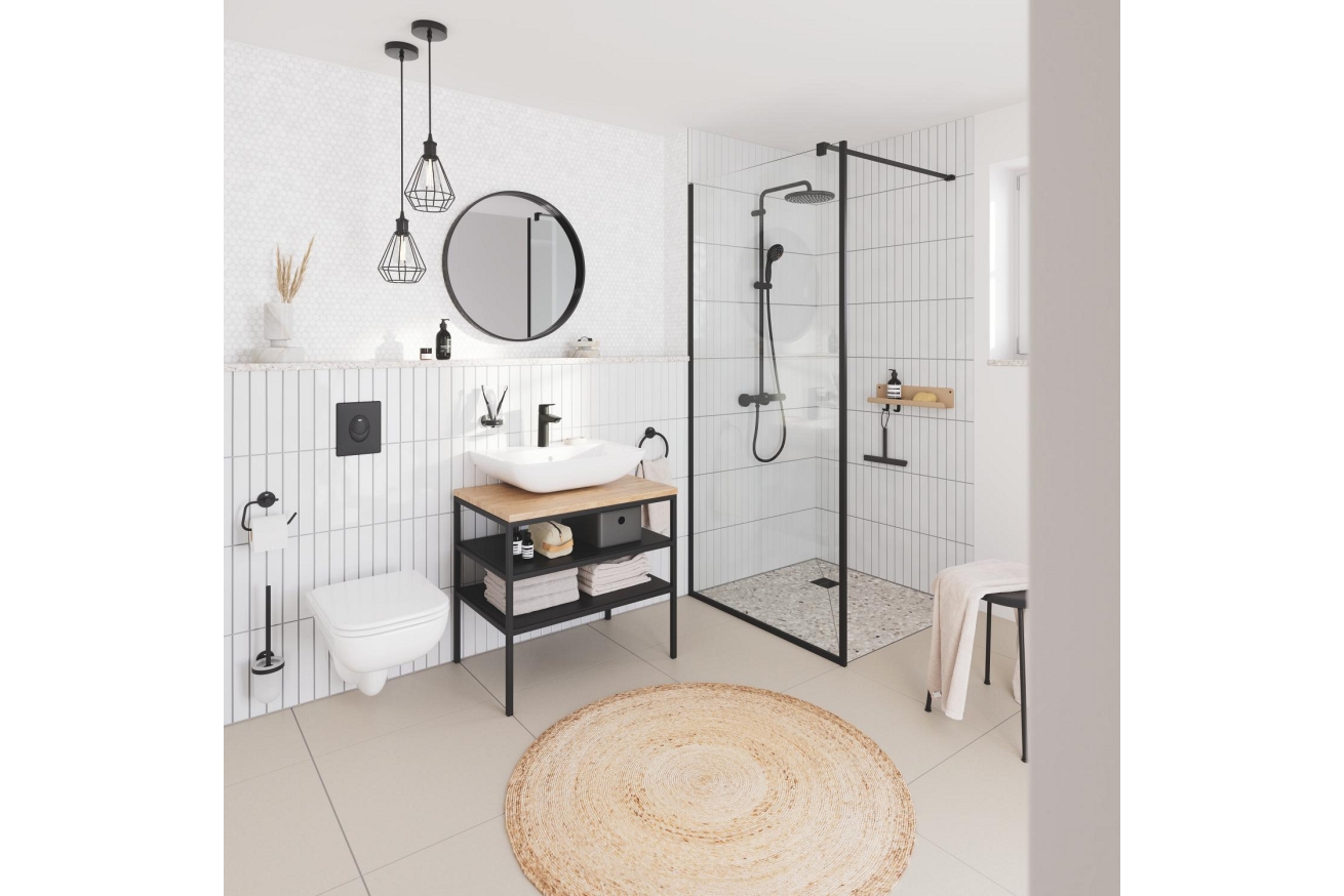 Смеситель для раковины GROHE Start с донным клапаном, M-Size, матовый черный (235752432)