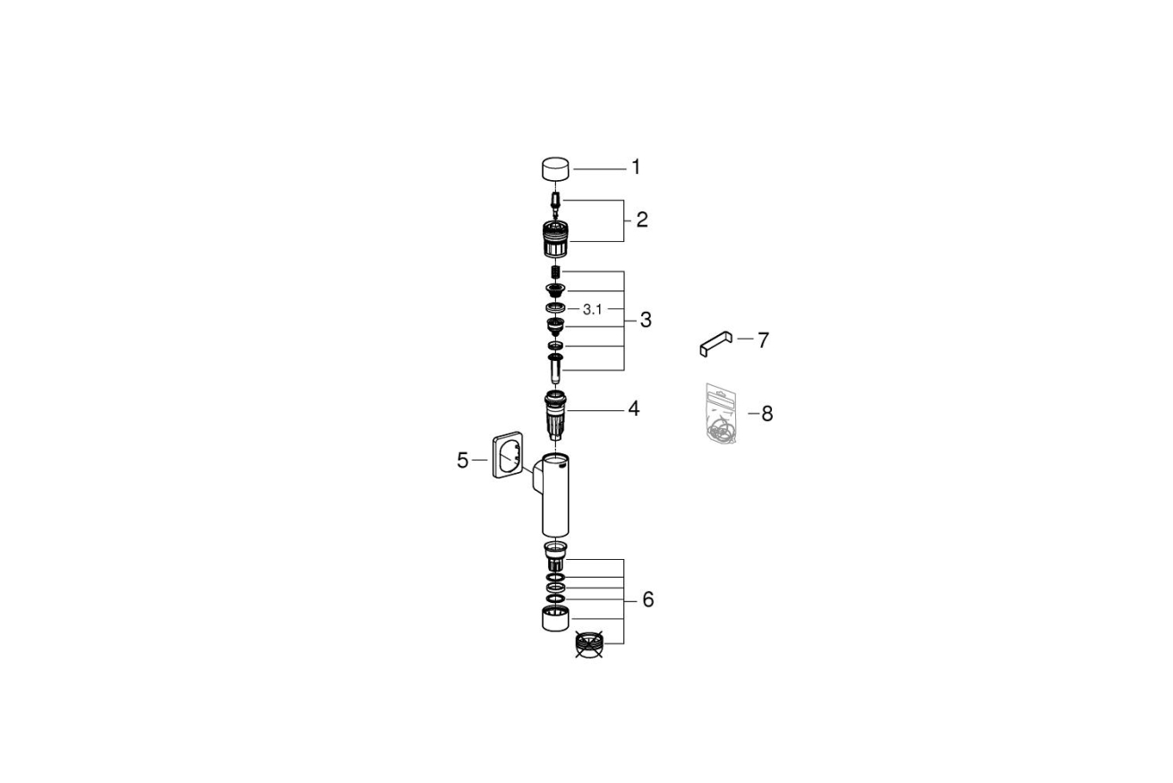 Смывное устройство под давлением для унитаза GROHE Rondo (37349000)