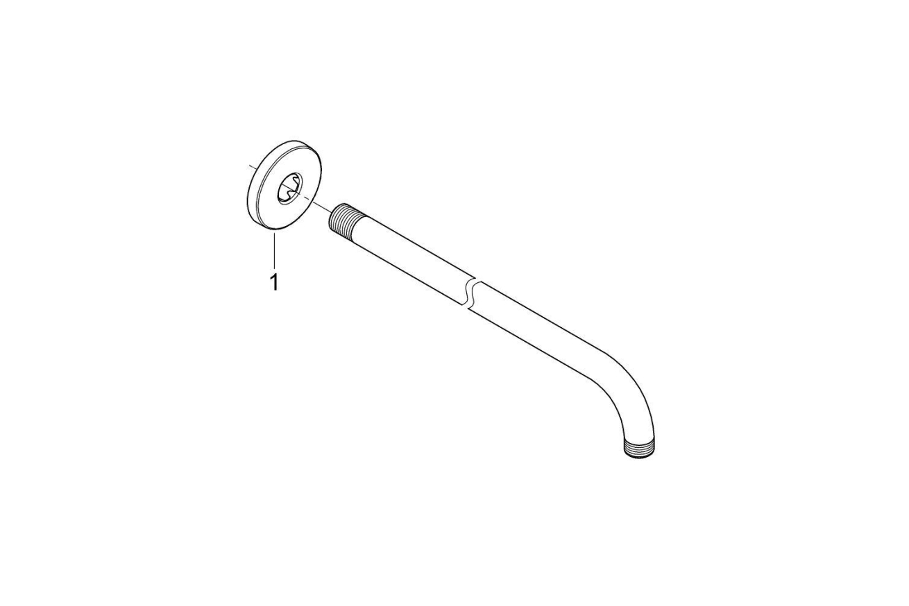 Душевой кронштейн GROHE Rainshower 380 мм, хром (28361000)