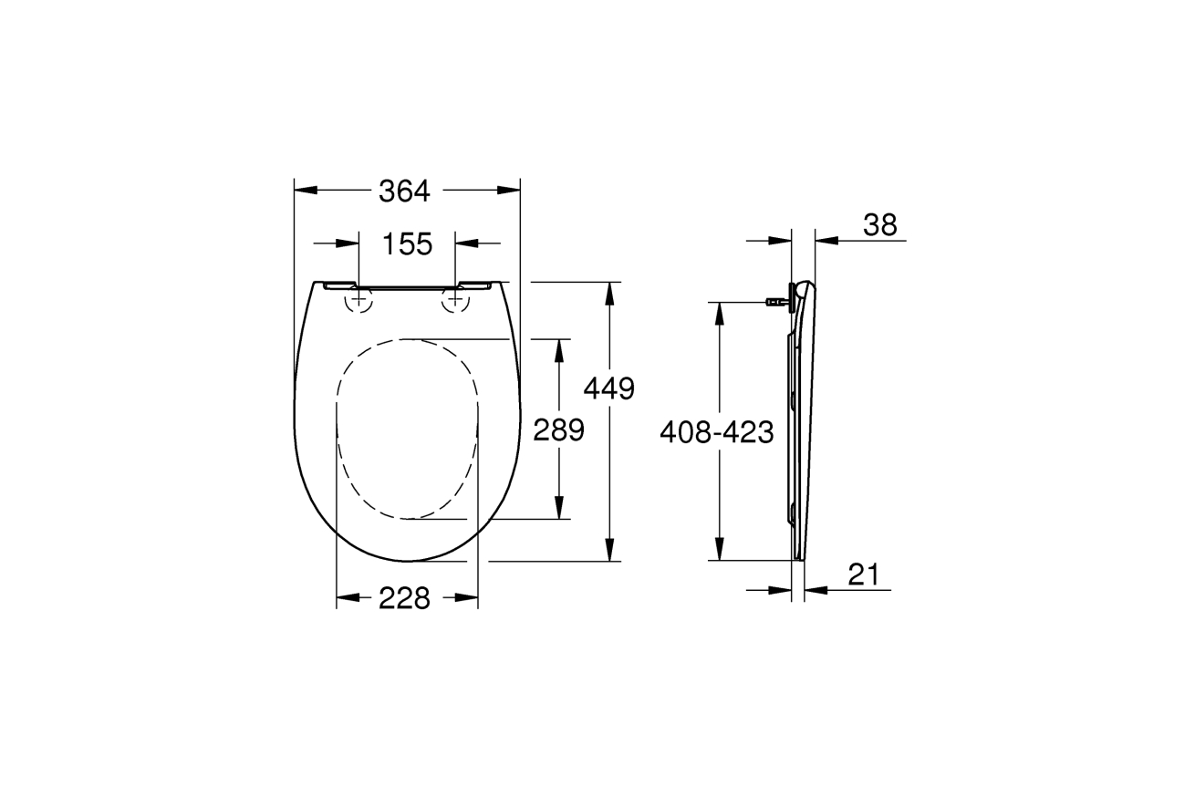 Сиденье для унитаза GROHE Bau Ceramic, с микролифтом, альпин-белый (39923000)