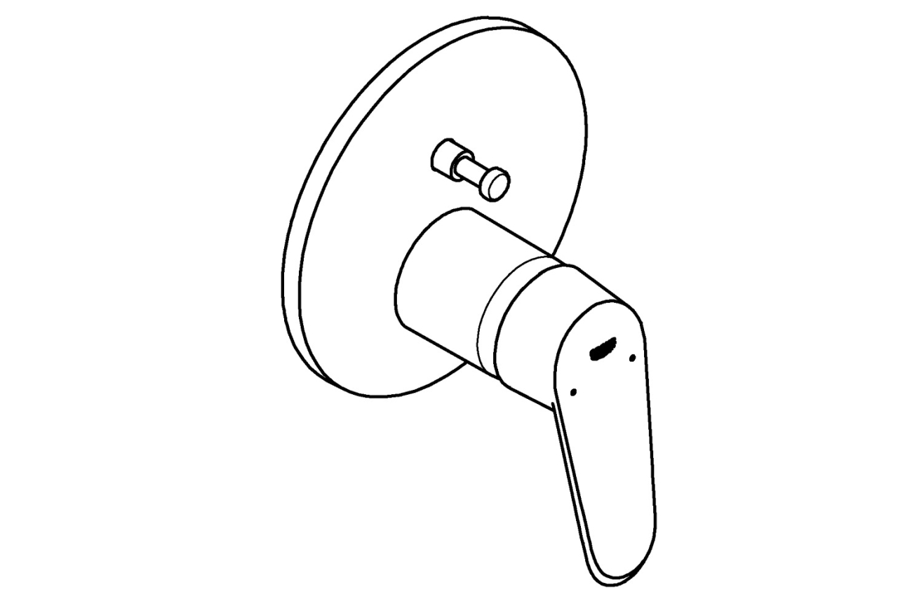 Внешняя часть смесителя для ванны GROHE Eurodisc Cosmopolitan с переключателем на 2 положения, хром (24056002)