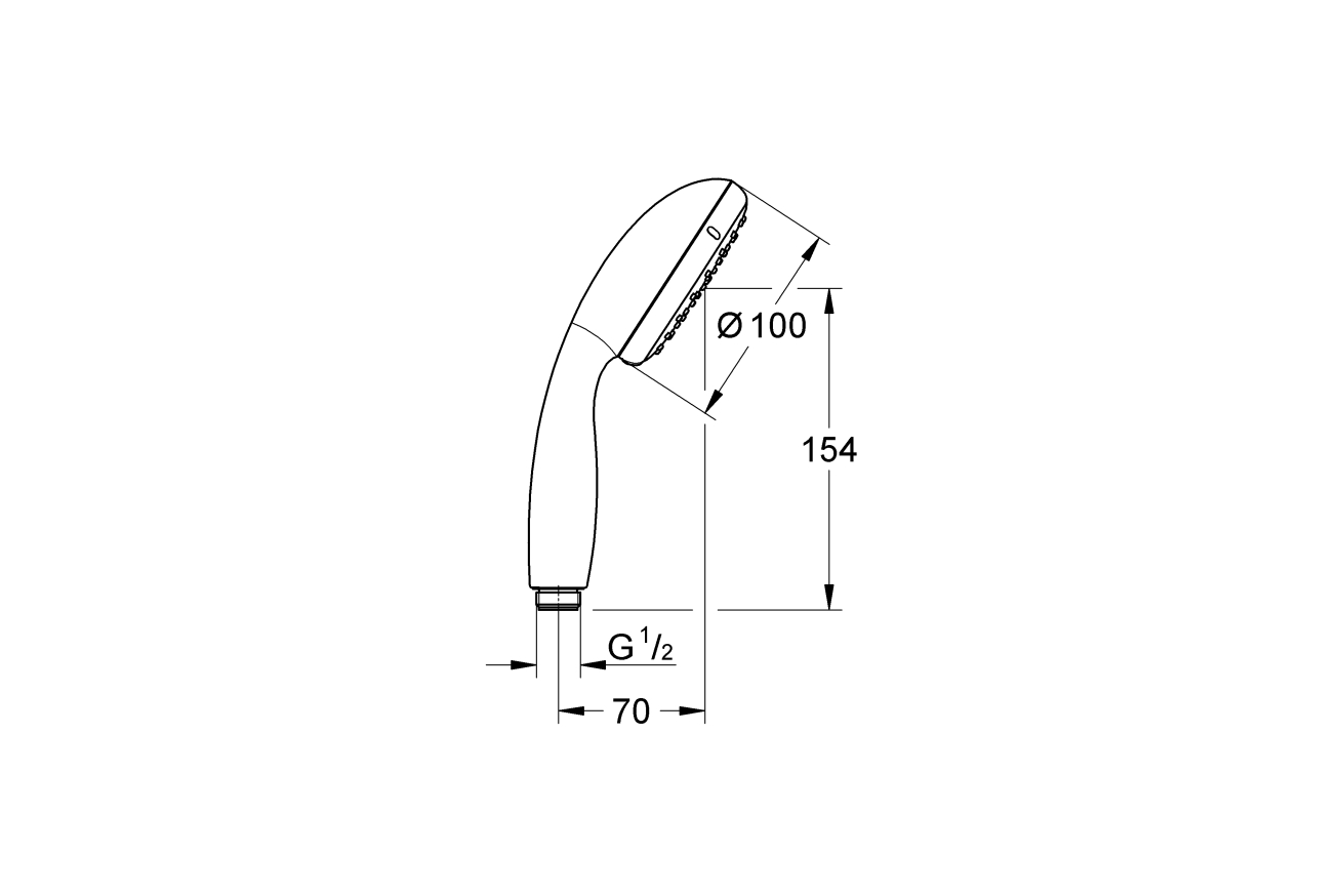 Ручной душ GROHE Tempesta 100, 2 режима, хром/серый (26161001)