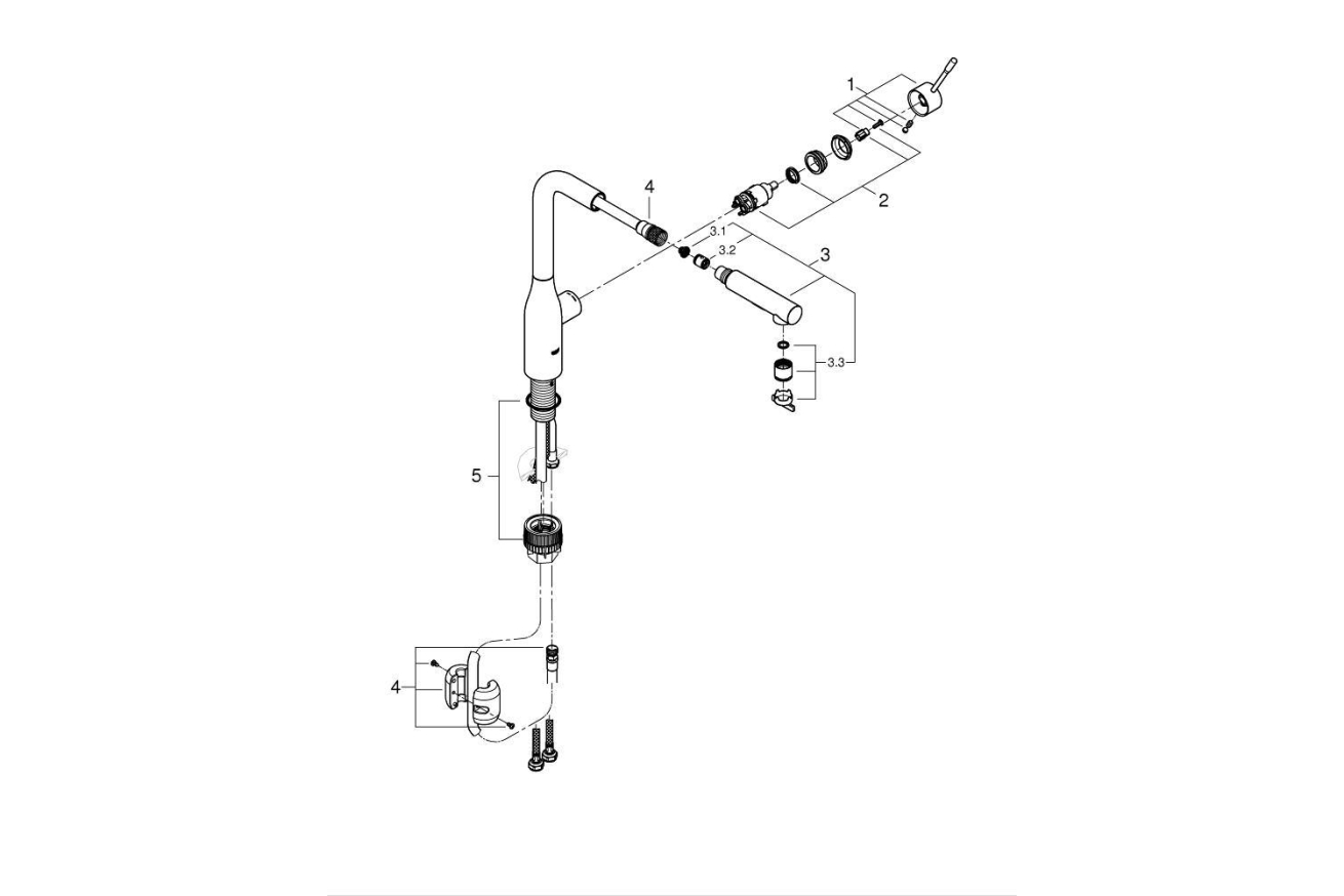 Смеситель для кухни GROHE Essence с вытяжным душем, хром (30270000)