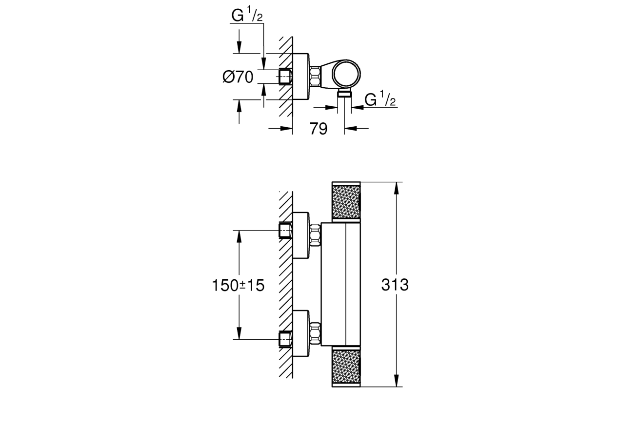 Термостат для душа GROHE Grohtherm 1000 Performance, хром (34776000)