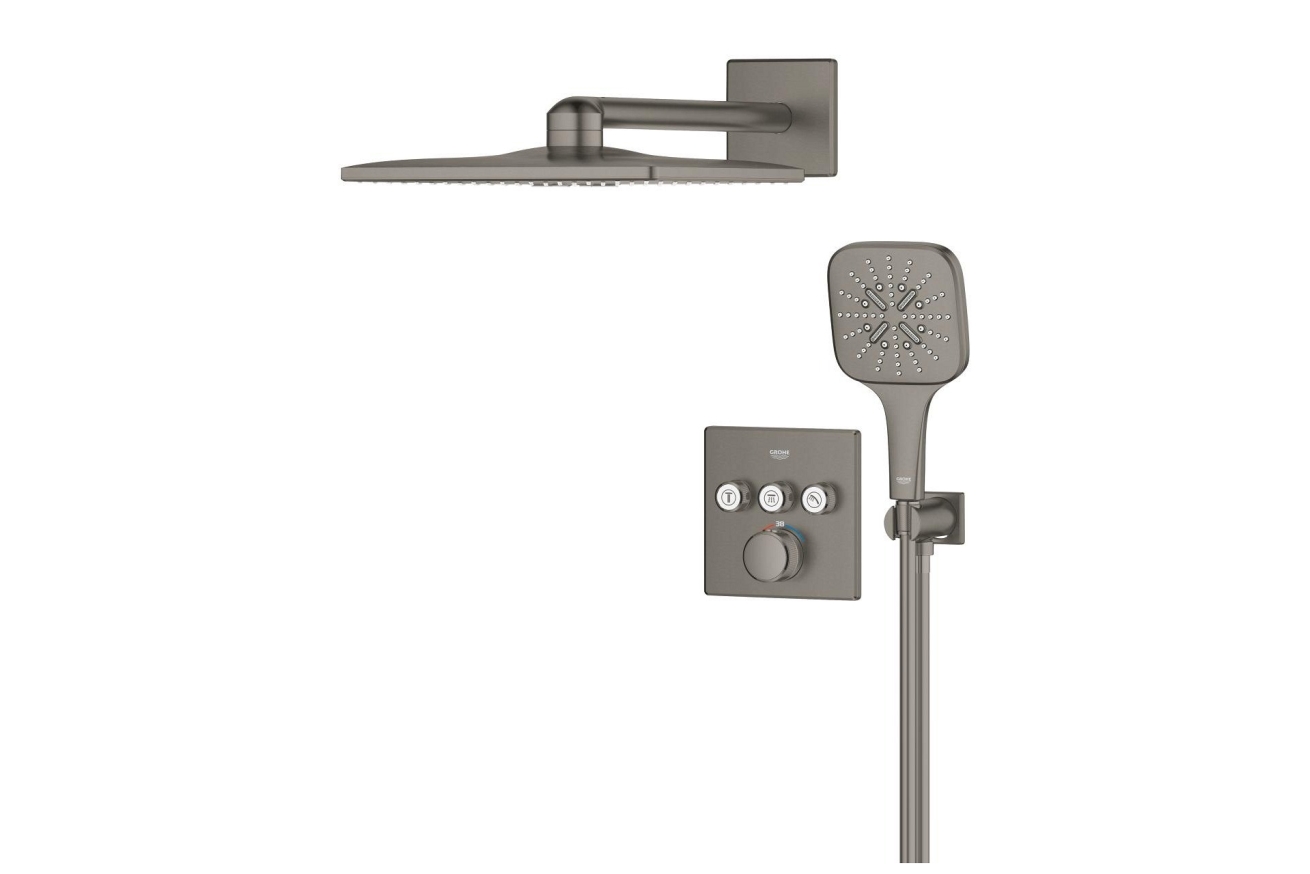 Душевая система GROHE Grohtherm SmartControl с термостатом для душа, темный графит матовый (34864AL0)
