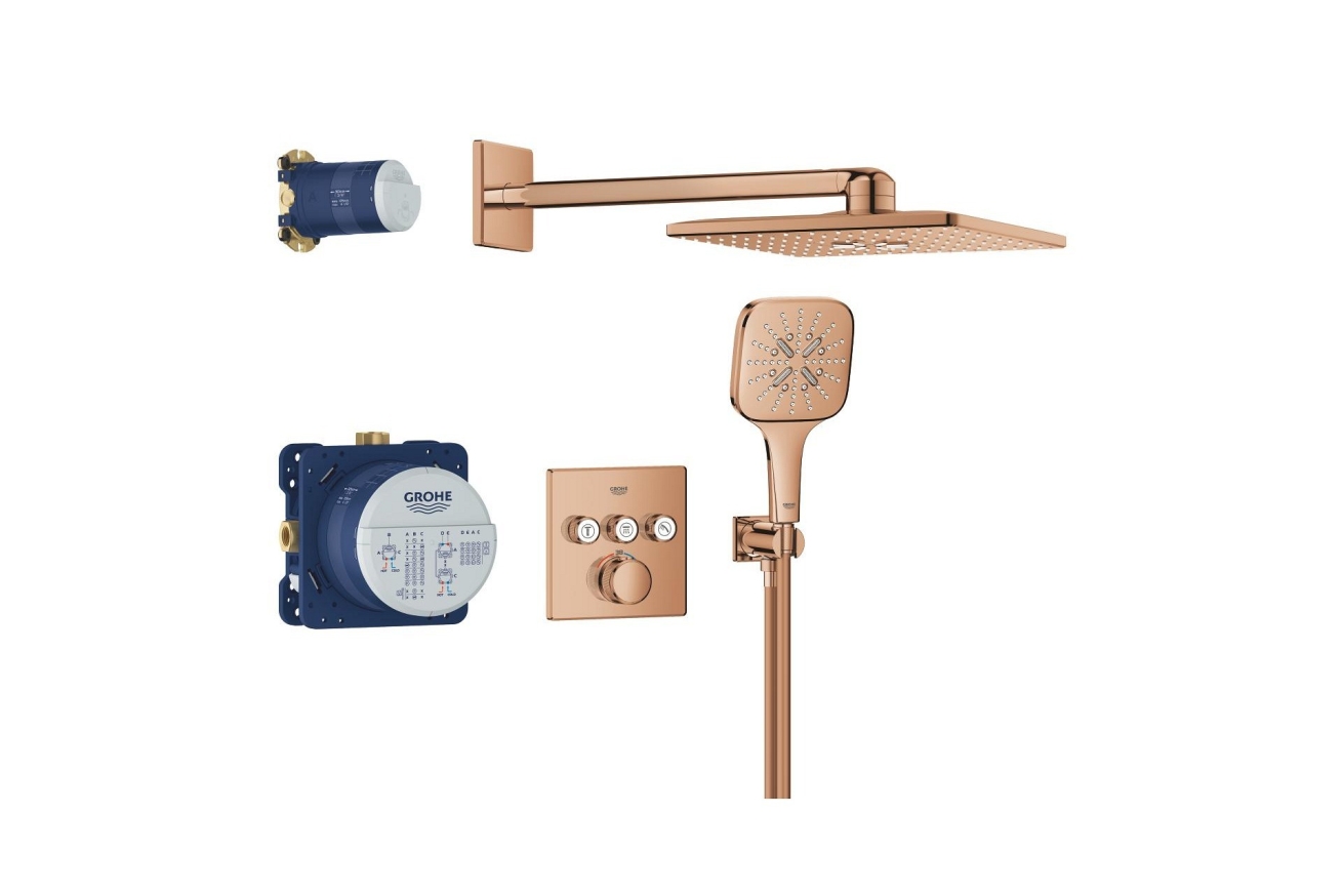 Душевая система GROHE Grohtherm SmartControl с термостатом для душа, теплый закат глянец (34864DA0)