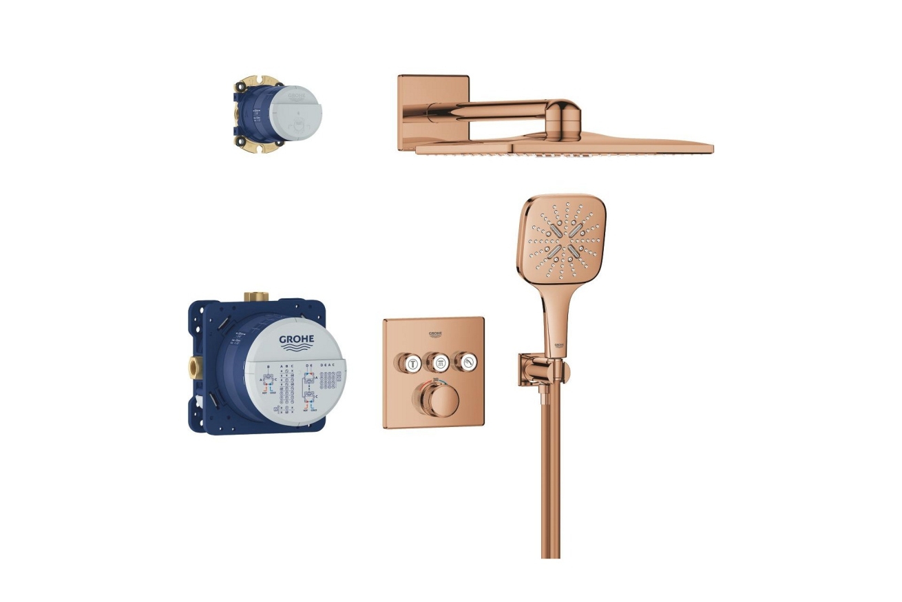 Душевая система GROHE Grohtherm SmartControl с термостатом для душа, теплый закат глянец (34864DA0)