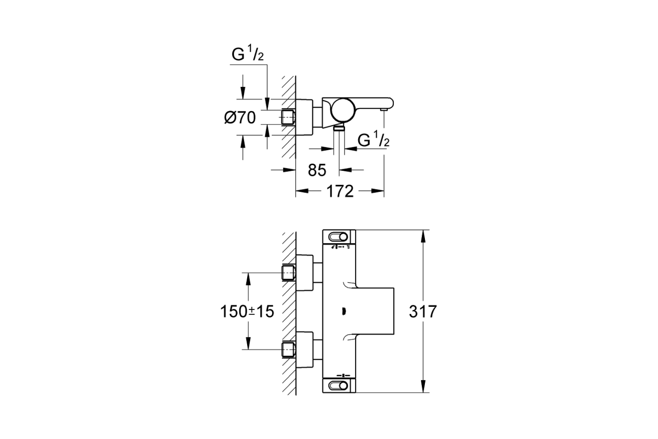 Термостат для ванны GROHE Grohtherm 2000, хром (34174001)