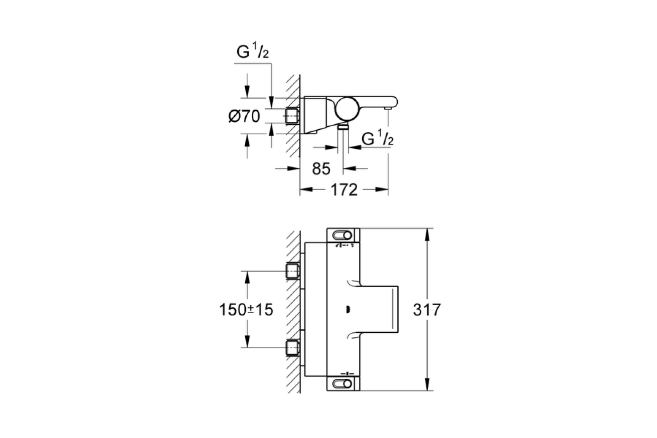 Термостат для ванны GROHE Grohtherm 2000, хром (34464001)