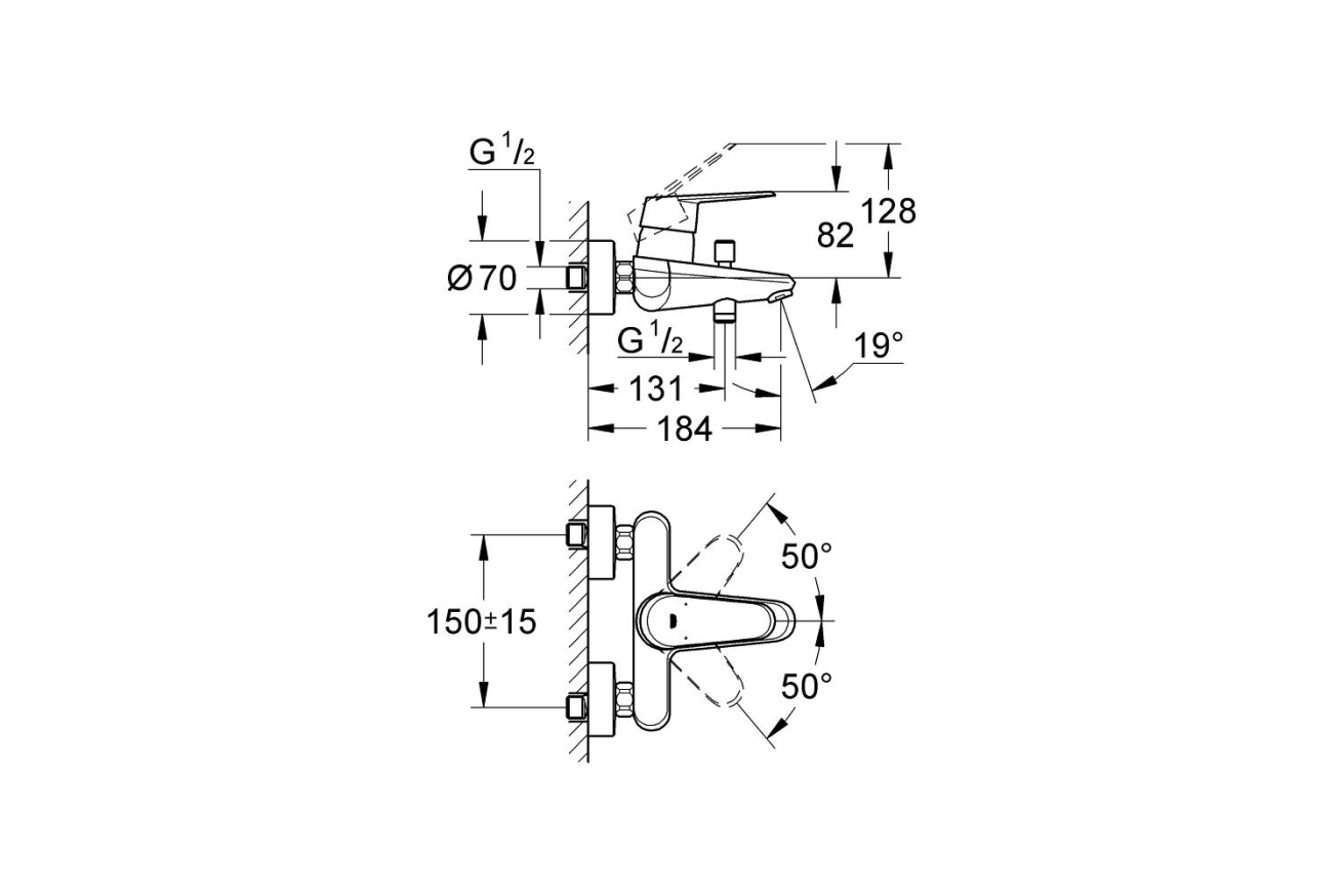 Готовый комплект для ванной комнаты GROHE Tempesta (NB0016)