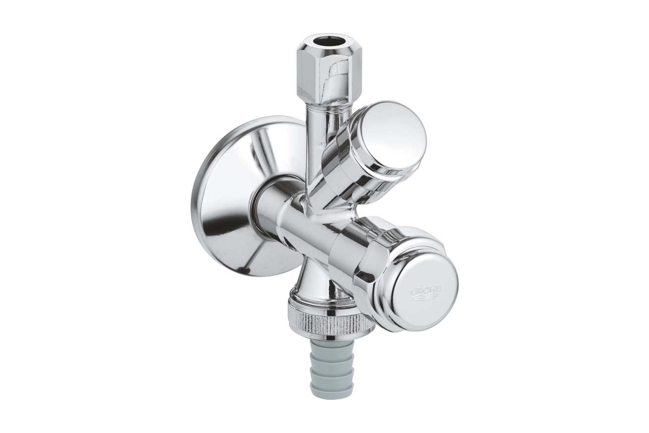 Вентиль угловой GROHE комбинированный 1/2″-3/8″ для подключения смесителей, хром (41073000)
