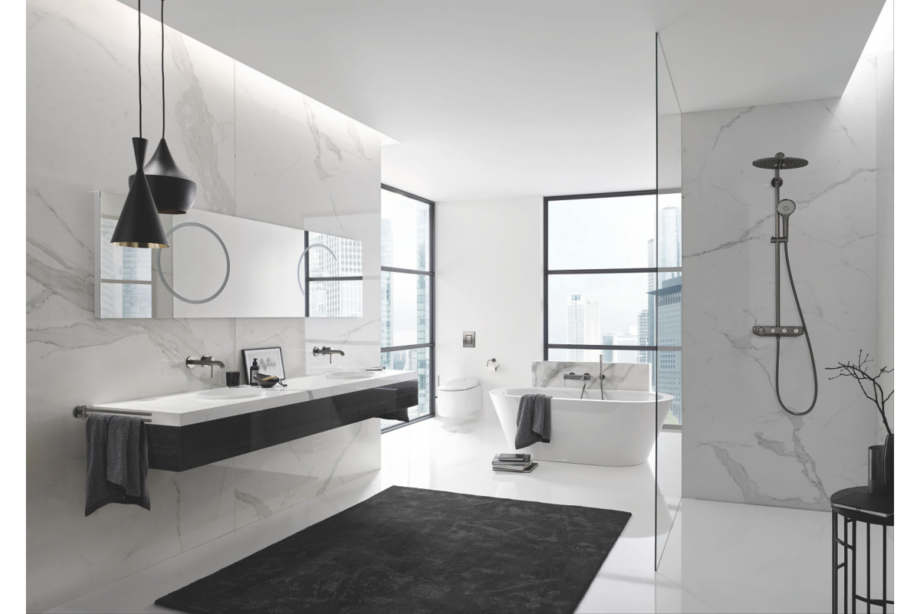Душевая система GROHE Euphoria SmartControl System 310 Duo с термостатом для душа, темный графит матовый (26507AL0)