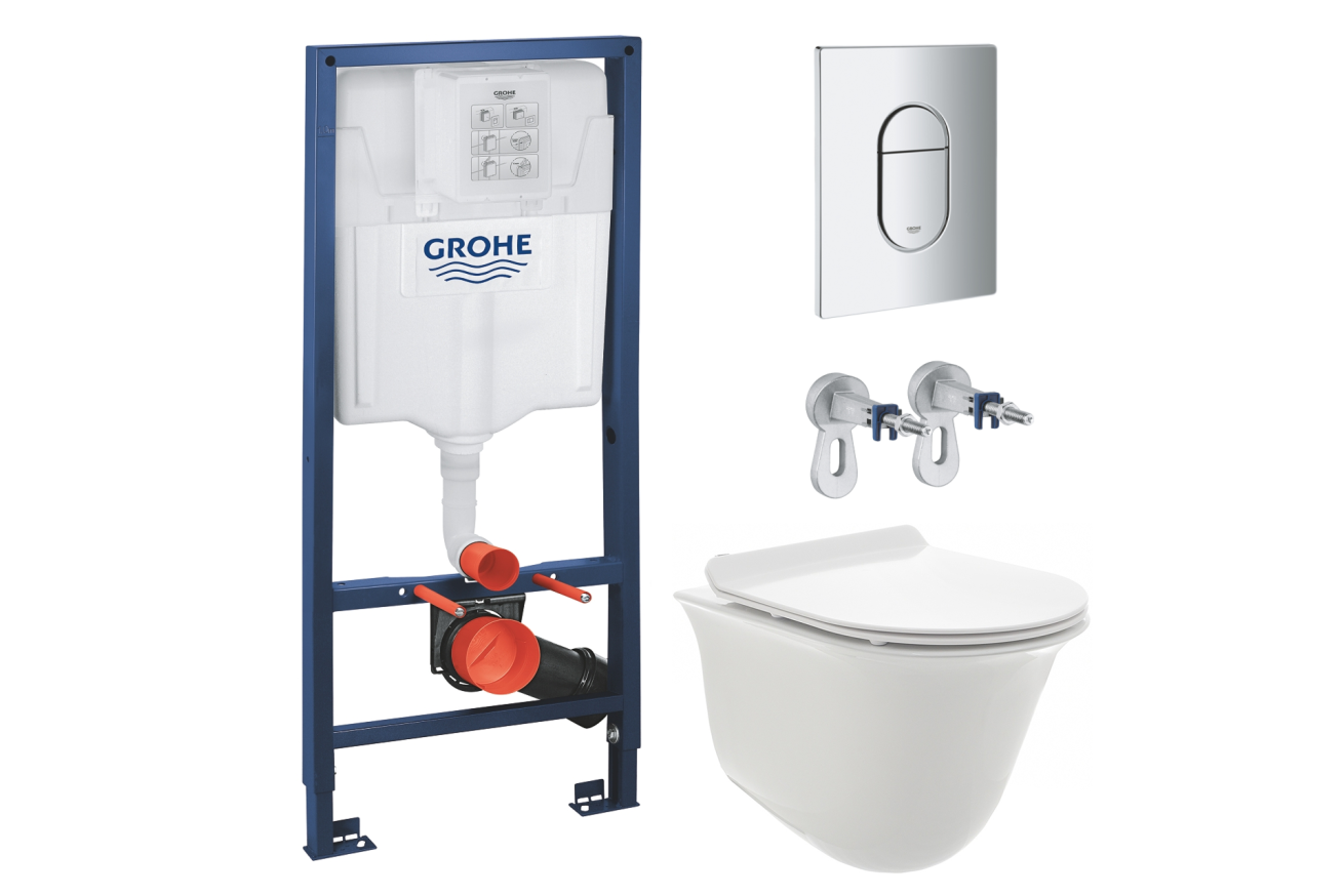 Комплект инсталляции GROHE Rapid SL NW0145/S с унитазом AQUAme AQM2005 и сиденьем с микролифтом (NW0276)