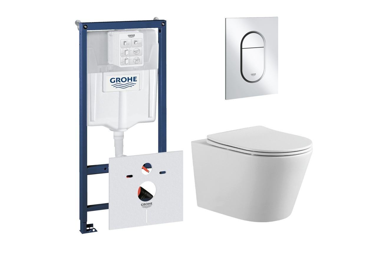 Комплект инсталляции GROHE NW0145/S с унитазом Aquatek ВЕГА и сиденьем с микролифтом (NW0205)