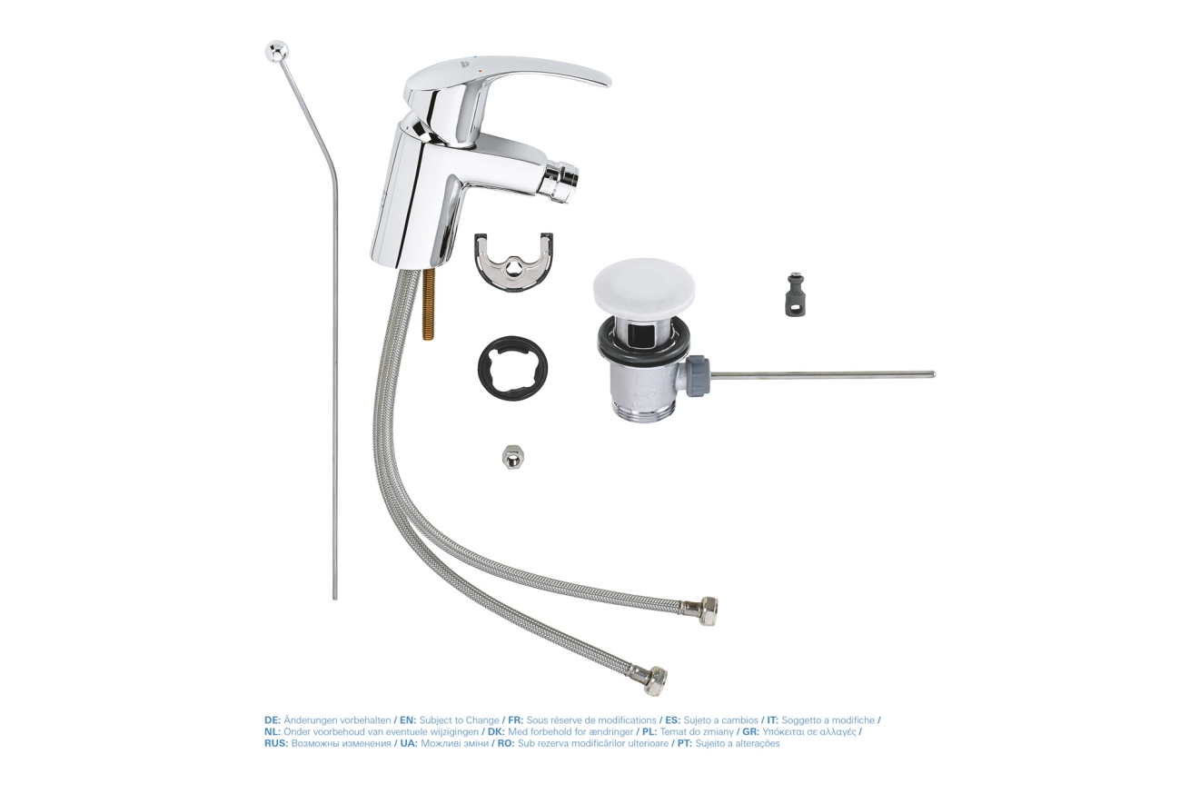 Смеситель для биде GROHE Eurosmart с донным клапаном, S-size, хром (32929002)