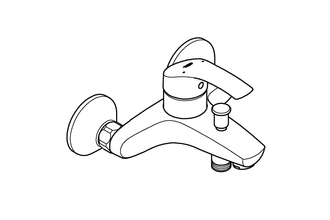 Смеситель для ванны GROHE Eurosmart, хром (33300002)