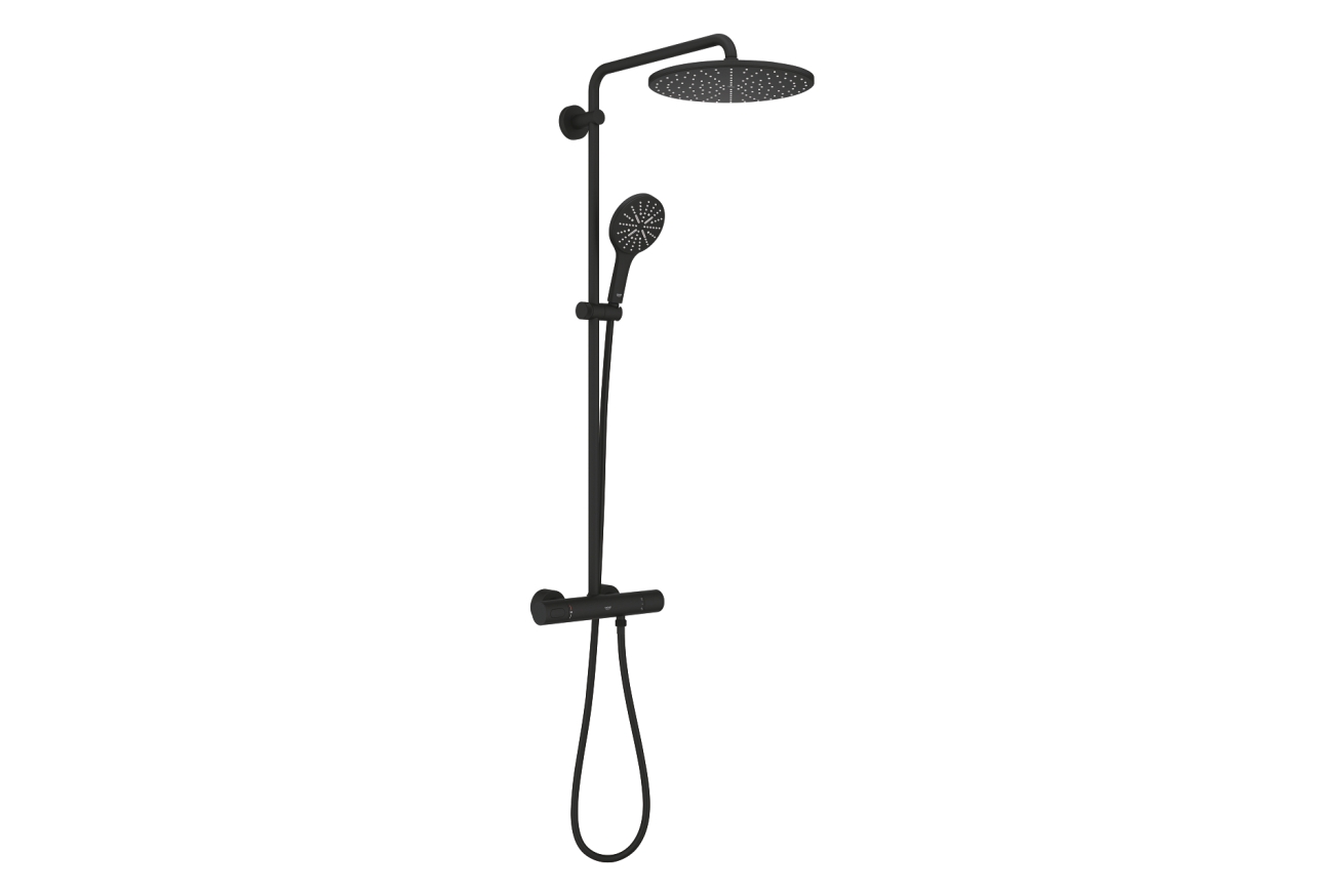 Душевая система GROHE Rainshower SmartActive 310 с термостатом для душа, фантомный черный (22119KF0)