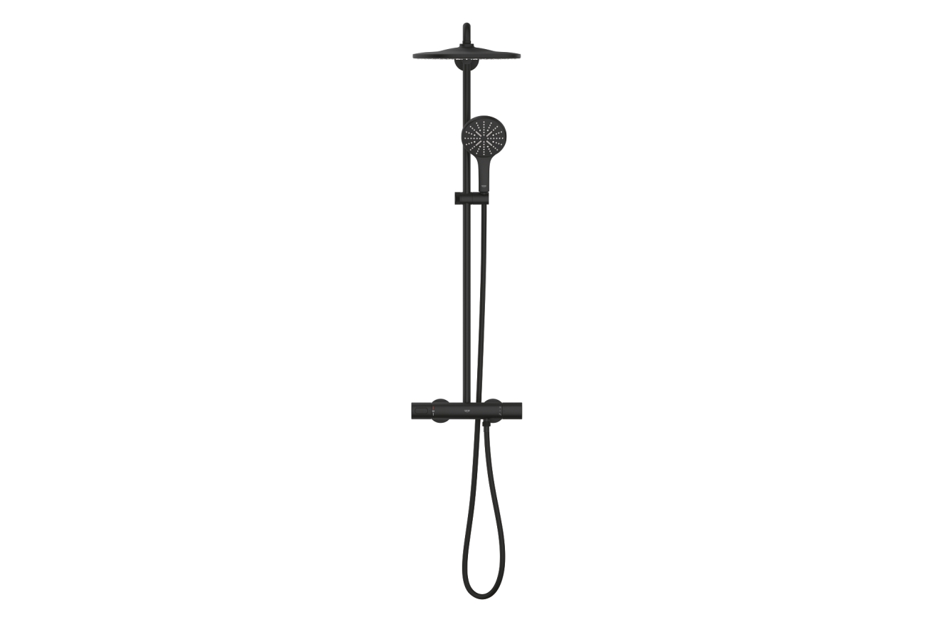 Душевая система GROHE Rainshower SmartActive 310 с термостатом для душа, фантомный черный (22119KF0)