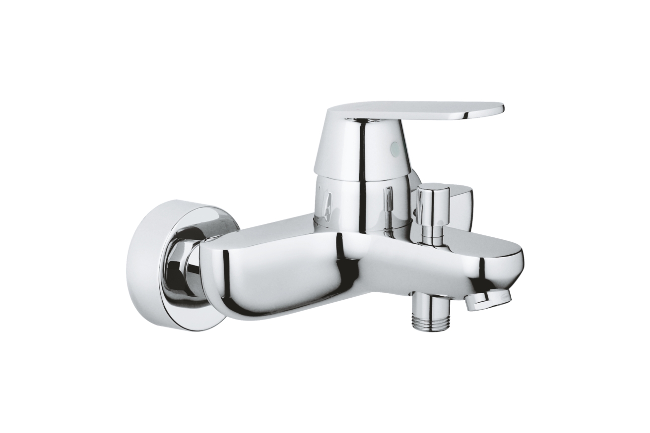 Комплект смесителей GROHE Eurosmart Cosmopolitan для раковины, ванны с душевым гарнитуром и полкой, хром (1000179)